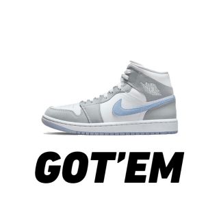 ナイキ(NIKE)のNike WMNS Air Jordan1 Mid Wolf Grey 27cm(スニーカー)