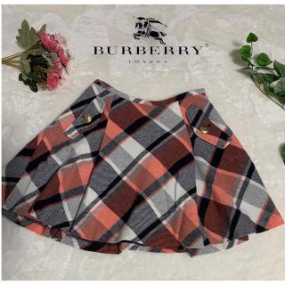 バーバリーブルーレーベル(BURBERRY BLUE LABEL)の定価39,800円！極美品！バーバリーウールフレアスカート♡ピンクノバチェック♡(ひざ丈スカート)