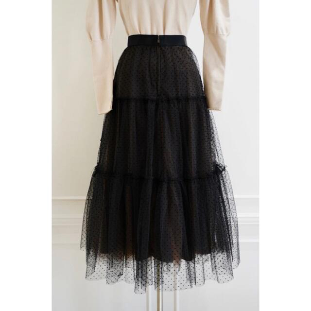 即納❗️ Layered Dot Tulle Long Skirt