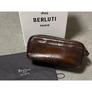 Berluti ベルルッティ フォーミュラ 1003 レザー ポーチ セカンドバッグ カリグラフィ ブラウン