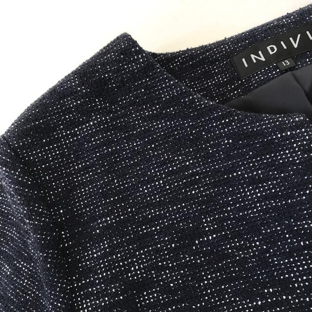 INDIVI スカートスーツ フォーマルスーツ ツイードの通販 by hachiko's shop|インディヴィならラクマ - INDIVI 大きいサイズ 13号 得価高品質