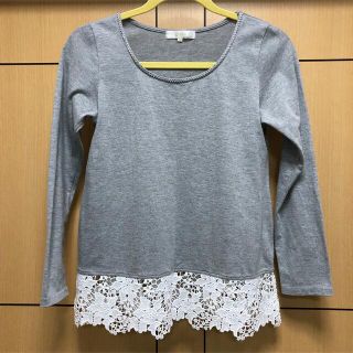 グローブ(grove)のロングTシャツ　グレー　レディース　grove(Tシャツ(長袖/七分))