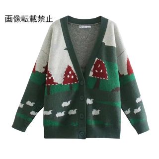 ザラ(ZARA)の🎄12月新作🎅7085◆デザイン 柄 ニット カーディガン(カーディガン)