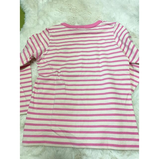 mikihouse(ミキハウス)のミキハウス　ロンT ボーダー　派手 キッズ/ベビー/マタニティのキッズ服女の子用(90cm~)(Tシャツ/カットソー)の商品写真