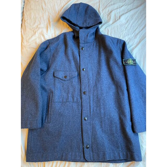 激レアL 91AW STONE ISLAND Felt Hooded Coat - ブルゾン