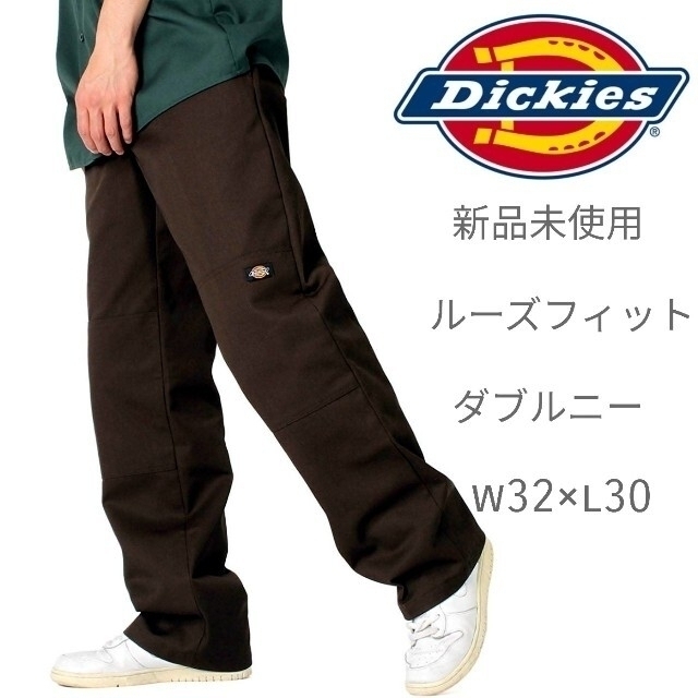 新品未使用　Dickies ダブルニー　36×32  ハンターグリーン