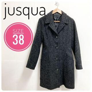 【おしゃれ♪♪】ジュスカ　レディース　ロングコート　シンプル　38サイズ(ロングコート)