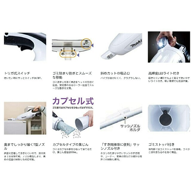 Makita(マキタ)の美品 マキタ コードレス掃除機 CL180FDRFW　18Vバッテリー・充電器付 スマホ/家電/カメラの生活家電(掃除機)の商品写真