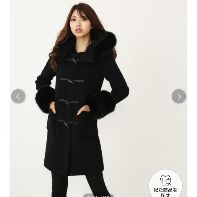 rienda(リエンダ)のrienda🤍Faux Fur SLV WoolダッフルCT🤍S🤍黒 レディースのジャケット/アウター(ダッフルコート)の商品写真