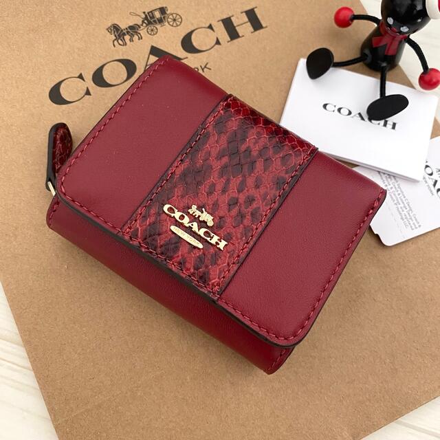 爆買い送料無料 ♩ 新品 COACH コーチ 折り財布 レッド 赤 二つ折り ...