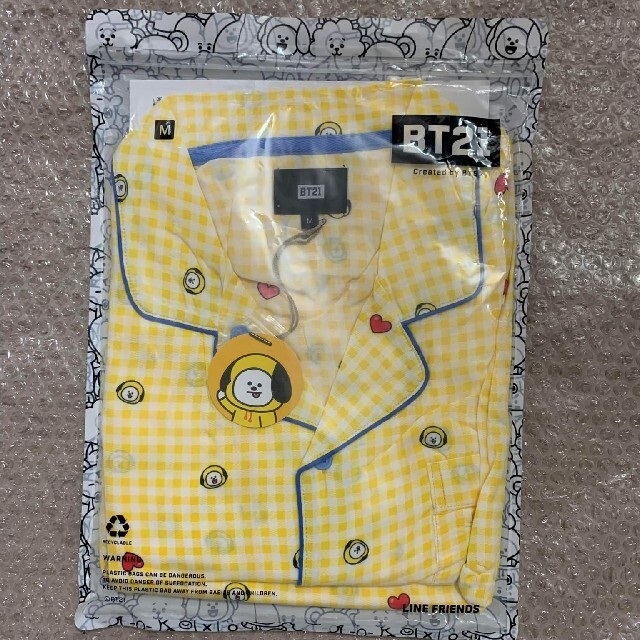 防弾少年団(BTS)(ボウダンショウネンダン)のBTS BT21 パジャマ CHIMMY グレーンチェック マスコット セット レディースのルームウェア/パジャマ(パジャマ)の商品写真