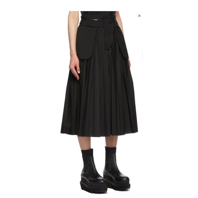sacai - 【未使用】sacai 21SSブラックプリーツスカート