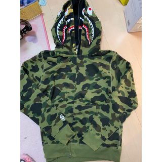 アベイシングエイプ(A BATHING APE)の定価以下XL！ BAPEファーストカモダブルフードシャークパーカー(パーカー)