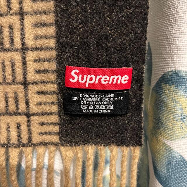 Supreme Logo Repeat Scarf Black / Tan
