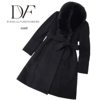 ダイアンフォンファステンバーグ(DIANE von FURSTENBERG)のDIANE von FURSTENBERG  FOXファーコート　ブラック　0(ロングコート)