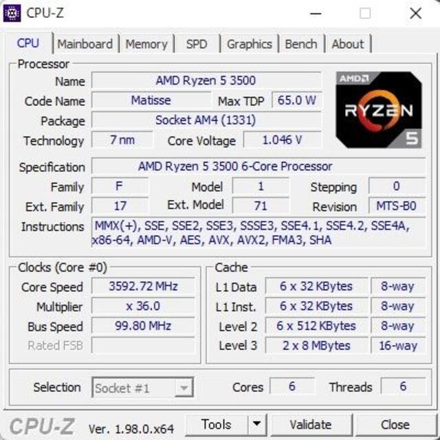 スマホ/家電/カメラデスクトップPC AMD ryzen5 3500 GTX750ti