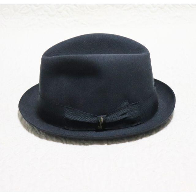 Borsalino(ボルサリーノ)の新品タグ付き【ボルサリーノ 】 ラビットファーフェルト中折れハット 黒 60 メンズの帽子(ハット)の商品写真