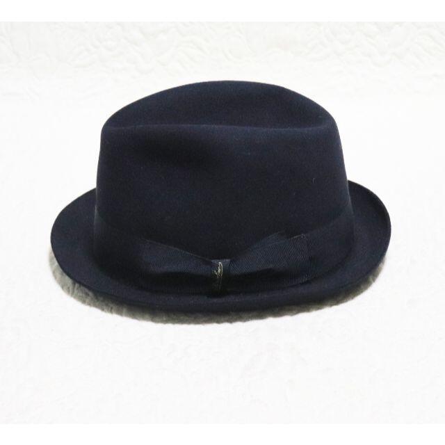 Borsalino(ボルサリーノ)の新品タグ付き【ボルサリーノ 】ラビット ファーフェルトハット 中折れ 濃紺 60 メンズの帽子(ハット)の商品写真