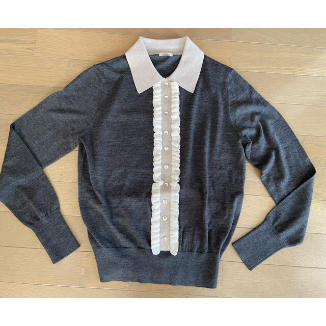 IENA ウールシルクフリルプルオーバー グレー イエナ 新品 6
