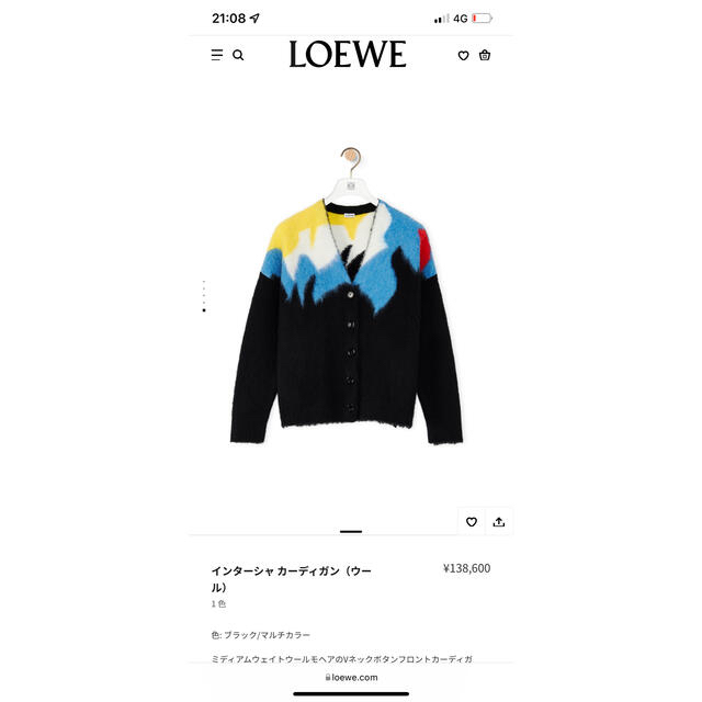 LOEWE(ロエベ)のロエベ  インターシャ　カーディガン　ウール　モヘア メンズのトップス(カーディガン)の商品写真