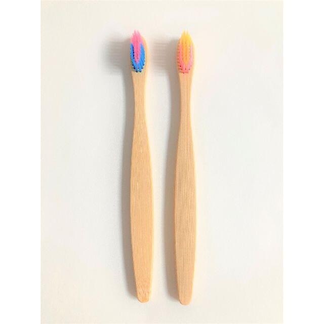 竹製歯ブラシ　10本セット　Bamboo Toothbrush 竹歯ブラシ　エコ コスメ/美容のオーラルケア(歯ブラシ/デンタルフロス)の商品写真