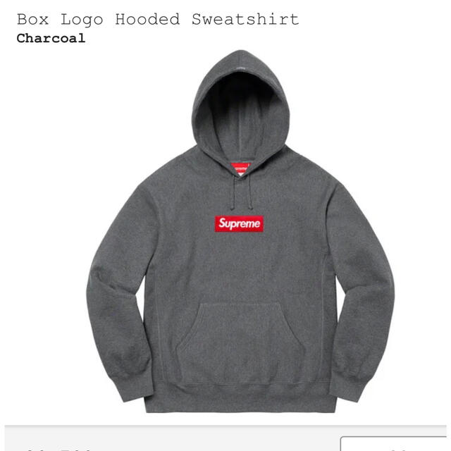 Supreme - Box Logo Hooded Sweatshirt Charcoal L