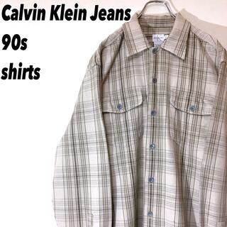 カルバンクライン(Calvin Klein)のカルバンクラインジーンズ メンズ 90s オーバーサイズ 長袖 シャツ L 古着(シャツ)