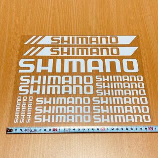 シマノ(SHIMANO)のSHIMANO ステッカーセット ホワイト シマノ 自転車 釣り車(パーツ)