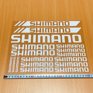 シマノ(SHIMANO)のSHIMANO ステッカーセット ホワイト シマノ 自転車 釣り車(パーツ)