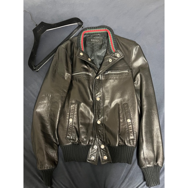 GUCCI グッチ ライダース ブルゾン ジャケット シェリーライン メンズ