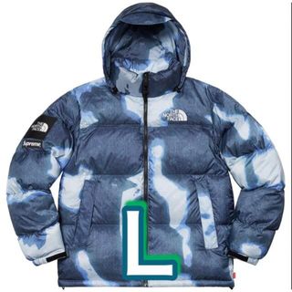 シュプリーム(Supreme)のBleached Denim Print Nuptse Jacket ヌプシ(ダウンジャケット)