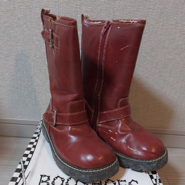 BOO SHOES(ブーシューズ)のBOO SHOES エンジニアブーツ ロング丈 赤 20センチ キッズ/ベビー/マタニティのキッズ靴/シューズ(15cm~)(ブーツ)の商品写真