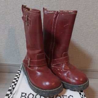 ブーシューズ(BOO SHOES)のBOO SHOES エンジニアブーツ ロング丈 赤 20センチ(ブーツ)