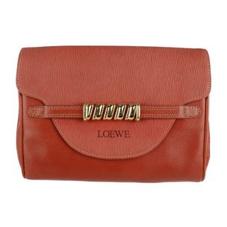 ロエベ(LOEWE)のLOEWE ロエベ ベラスケス ツイスト  クラッチバッグ  レザー   バーミリオン系 レッド系   セカンドバッグ 【本物保証】(クラッチバッグ)