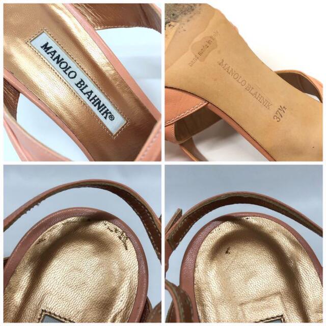 MANOLO レザー サンダル 37 1/2の通販 by tsukumo_store|マノロ
