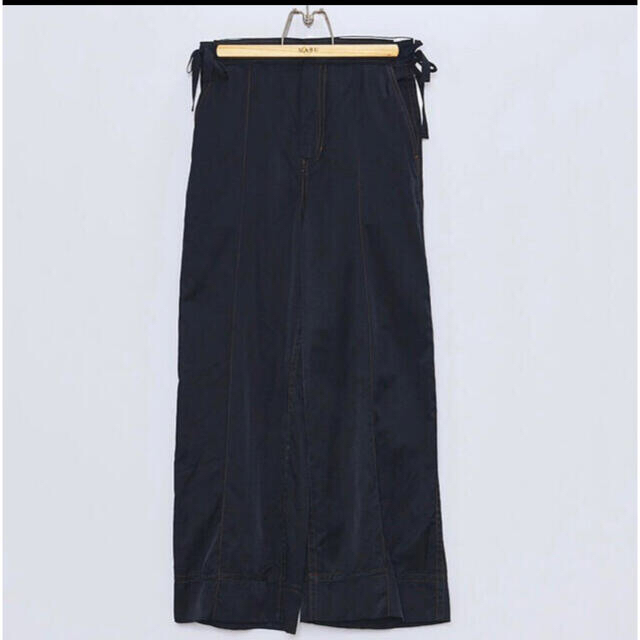 MASU RIBBON WIDE TROUSERS BLACK 1