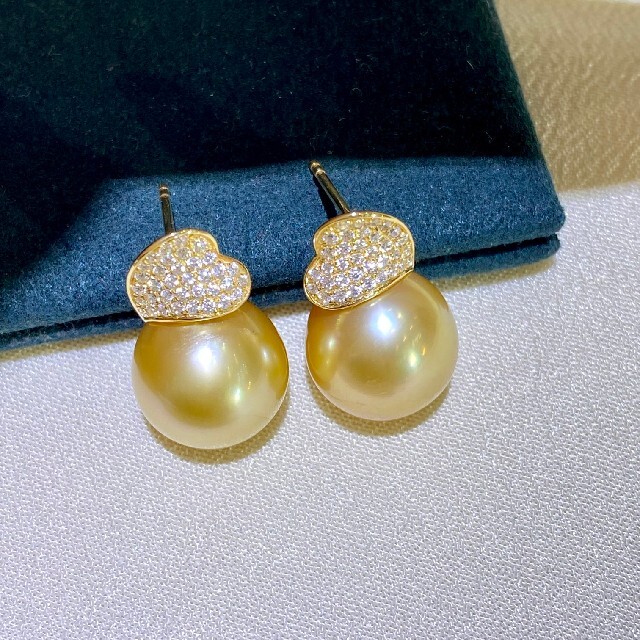 高い素材】 【高級】天然南洋真珠 ピアス10-11mm k18 ピアス - www