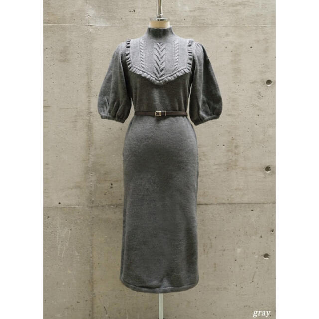 Herlipto Belted Ruffle Cable-Knit Dressの通販 by ♡Ria...♡｜ラクマ
