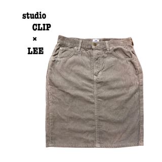 スタディオクリップ(STUDIO CLIP)のstudio CLIP×LEE  コーデュロイ　タイトスカート　グレー(ひざ丈スカート)