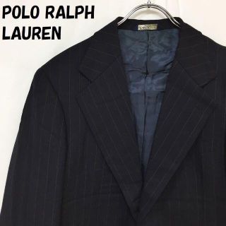 ポロラルフローレン(POLO RALPH LAUREN)のポロラルフローレン ジャケット スーツ シングル ストライプ ネイビー 肩パッド(スーツジャケット)