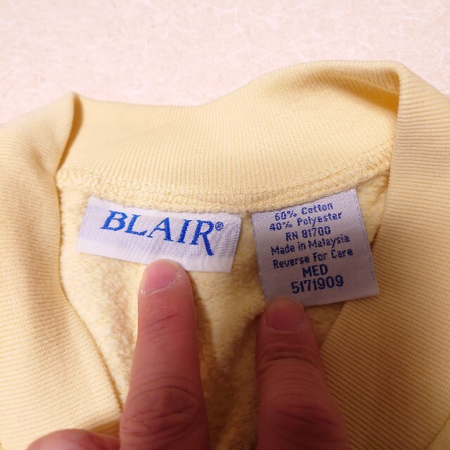 90s スウェットジャケット　イエロー　BLAIR レディースのトップス(トレーナー/スウェット)の商品写真