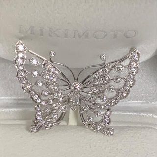 ミキモト(MIKIMOTO)の【美品】ミキモトダイヤモンドブローチ蝶1.63ctプラチナイリジウム(ブローチ/コサージュ)