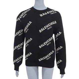 バレンシアガ(Balenciaga)のバレンシアガ ロゴ セーター ブラック黒 ホワイト白シロ 40802012733(ニット/セーター)