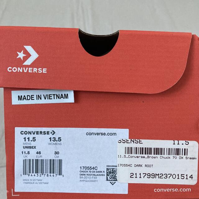 CONVERSE(コンバース)の新品未使用 コンバース CT70 チャックテイラー 茶 メンズの靴/シューズ(スニーカー)の商品写真