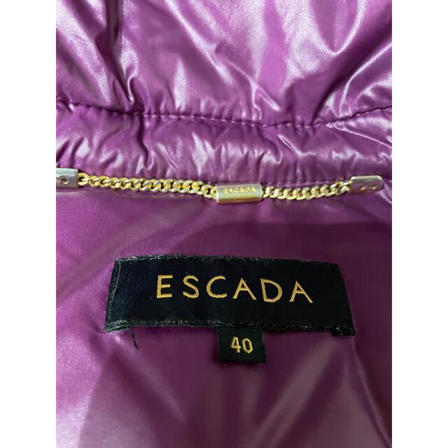 ESCADA エスカーダ (S) フリル ダウンジャケット ブラック ハイネック