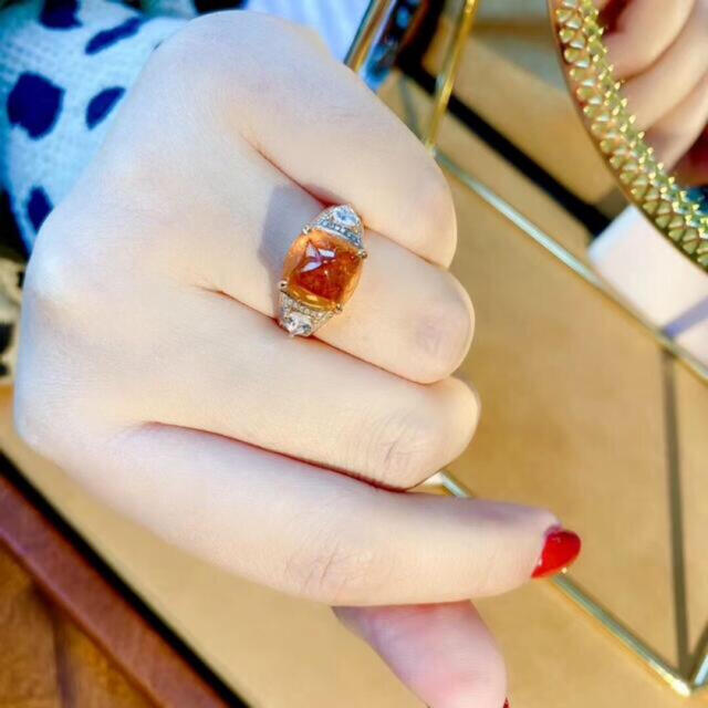 爆買い低価 天然スべサルティンガーネット ダイヤ リング7.02ct k18 の通販 by Rui(フォロワー様5%引き)|ラクマ 限定SALE定番