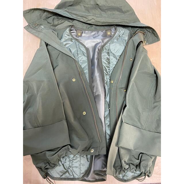 Spick & Span グログランフーディーライナーブルゾン◇カーキ Spick & Span グログランフーディーライナーブルゾン◇カーキ