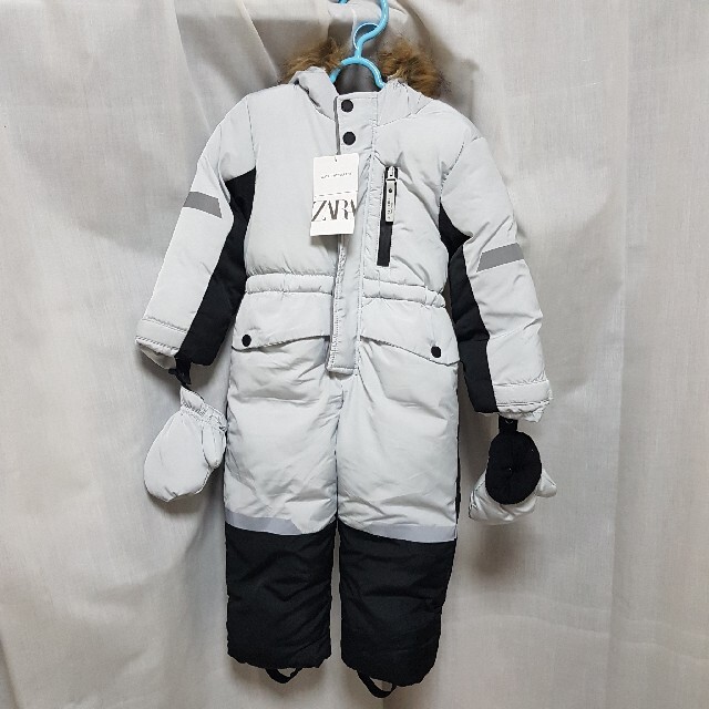 ZARA KIDS - 新品タグ付き! ZARA スノーウェア 2-3歳 ライトグレーの ...