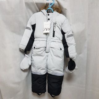 ザラキッズ(ZARA KIDS)の新品タグ付き! ZARA スノーウェア 2-3歳 ライトグレー(ジャケット/上着)