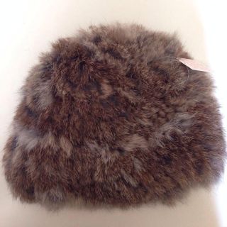 新品 ラビットファー 帽子(ニット帽/ビーニー)